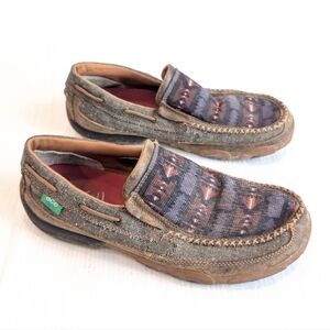 TWISTED X Men's Aztec Casual Slip-on Driving Moccasins Loafers Size 12